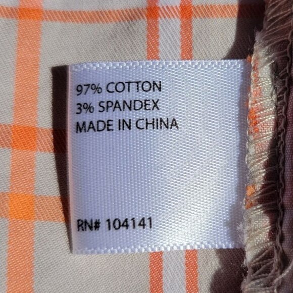 Lady Hagen Women's Sz 8 Orange Plaid MidRise Cotton Golf Bermuda Modest Shorts - Picture 5 of 8